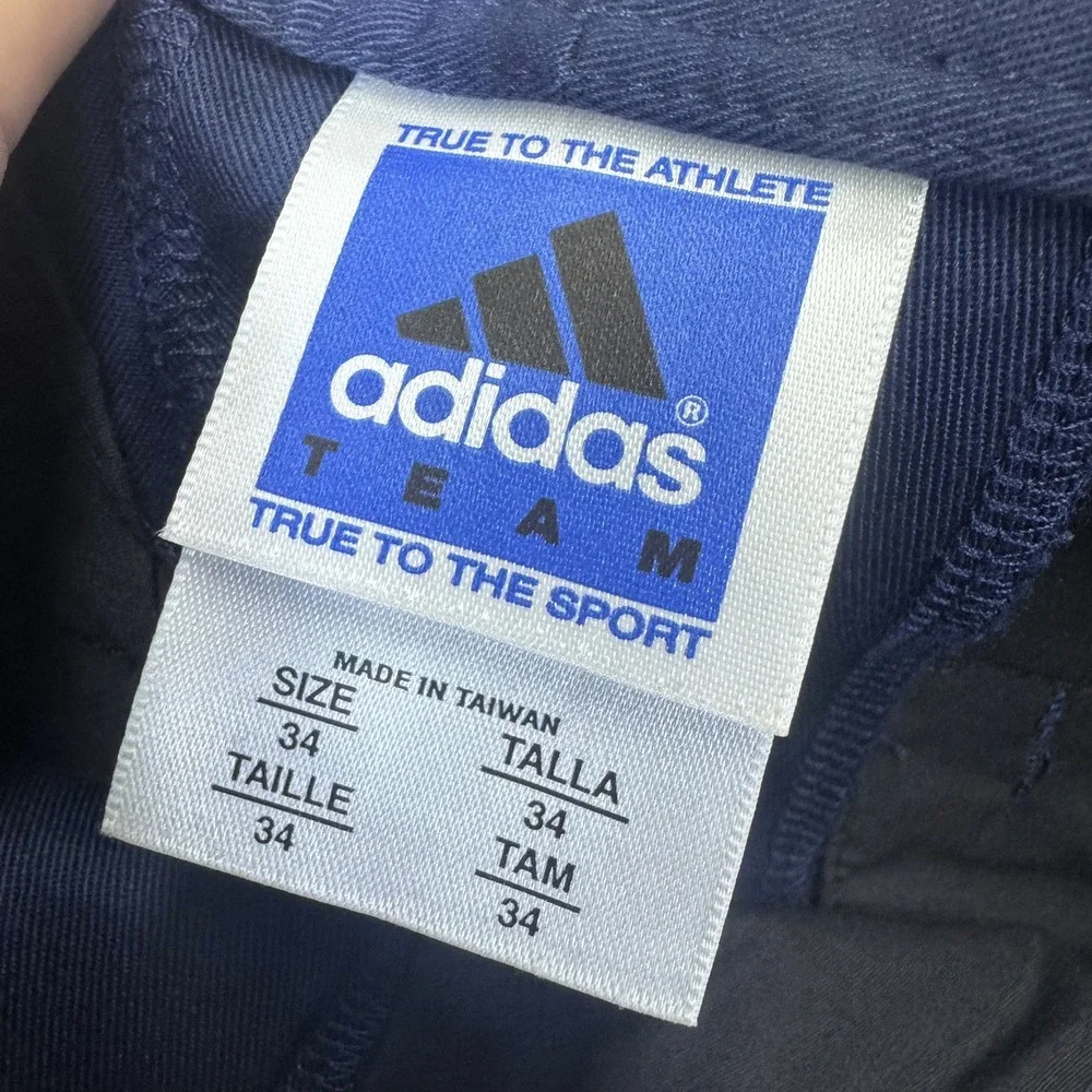 Adidas Pants Mens 34 TM Sideline Pan Navy Blue Pleated Vintage NEW